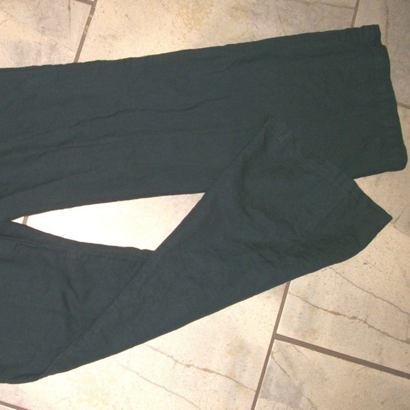 Volcom Dark Green Casual Linen Beach Pants Slacks - Picture 2 of 4